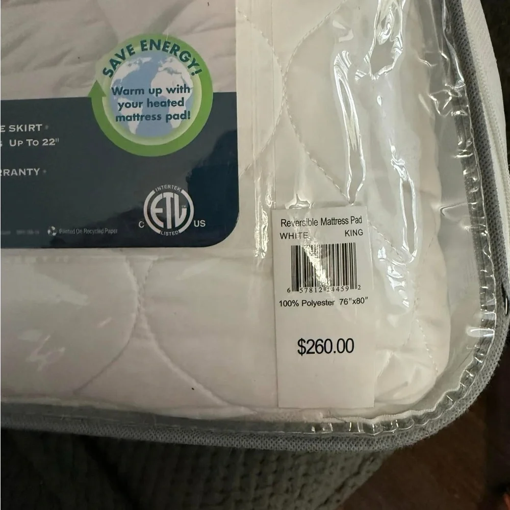 Biddeford Reversible Heated Mattress Pad - White